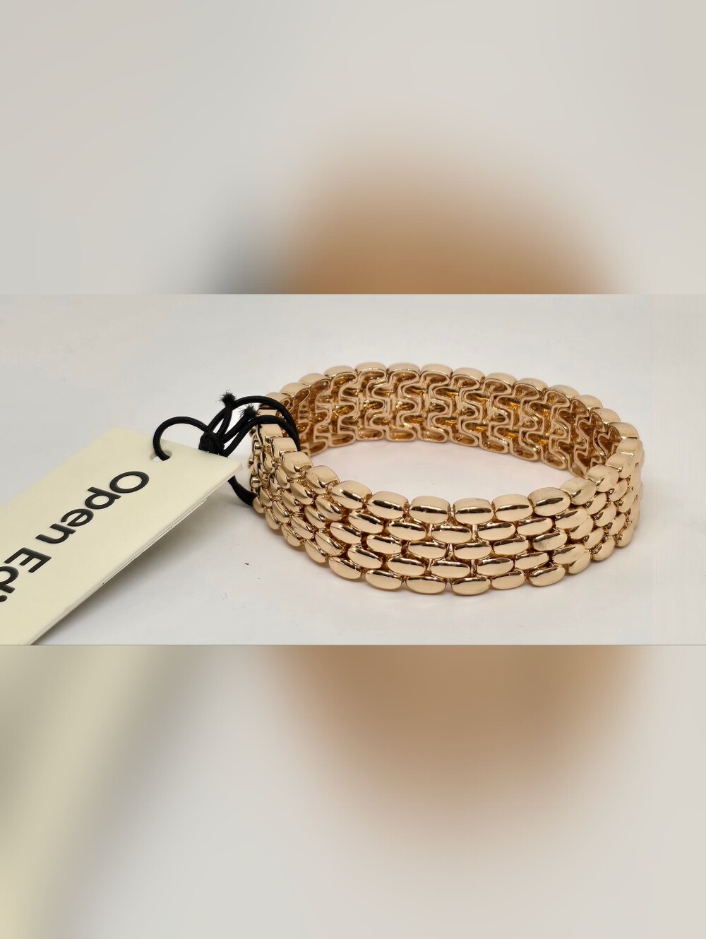 Open Edit Gold Chain-Link Stretch Bracelet